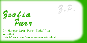 zsofia purr business card